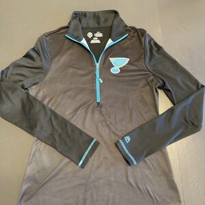 St Louis Blues Shirt‎ Womens Med. ThermaBase NHL Hockey Long Sleeve Pullover Zip